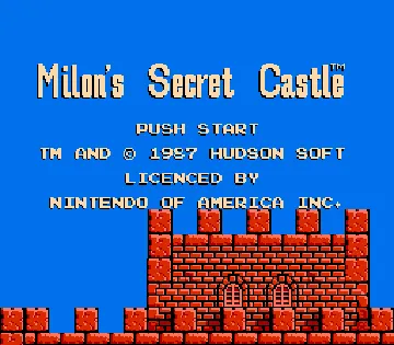 Milon's Secret Castle (USA) (Virtual Console) screen shot title